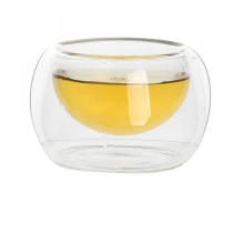 Promotional Gift Glassware Double Wall Handle Glass Tea Cup